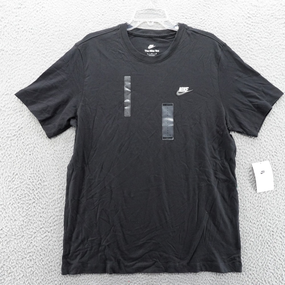Nike Mens Sportswear Futura Logo T-Shirt Black Short Sleeve Size Large NEW